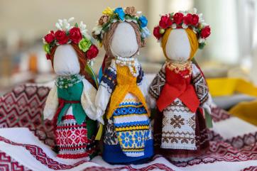 Three traditional ukrainian dolls.