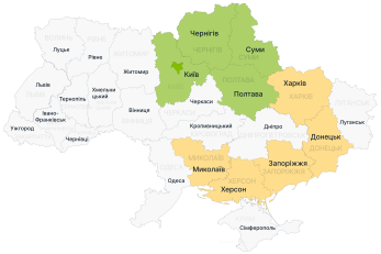 A map of ukraine.