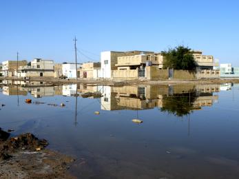 Flooding in samawah, iraq after heavy rain.